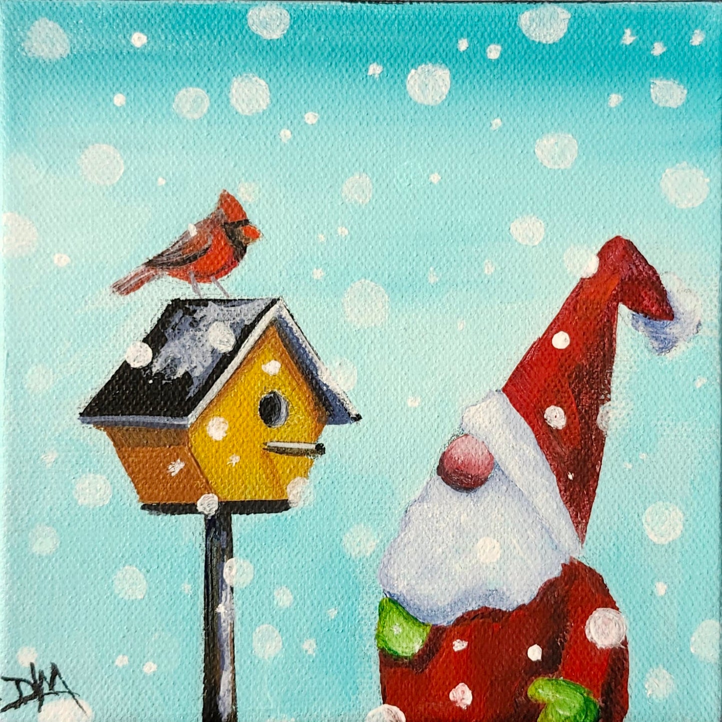 "Holiday Visit" - 6 inches x 6 inches